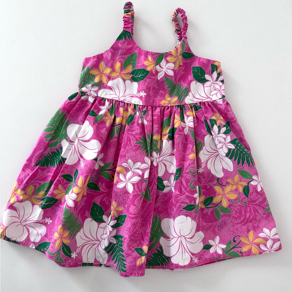 Vintage baby Hawaiian Floral Pink Sundress